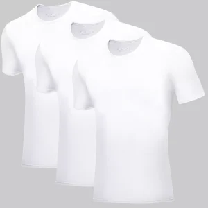 3 White Bamboo O-Neck T-Shirts