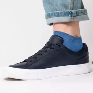 Blue Bamboo Ancle Sock in Shoe
