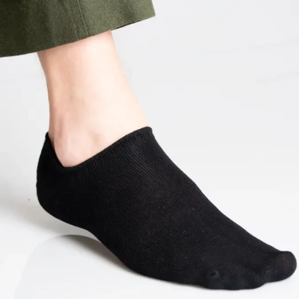 Black invisible bamboo sock on foot