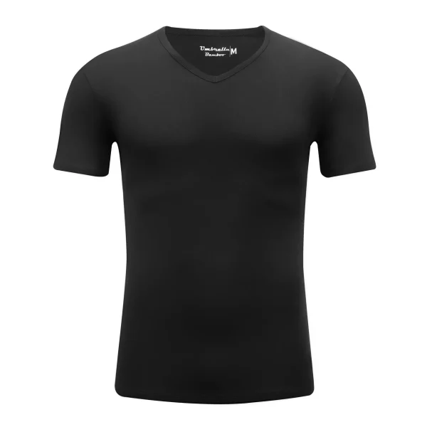Black Bamboo V-Neck T-Shirt Front