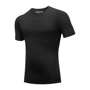 Black Bamboo V-Neck T-Shirt Side